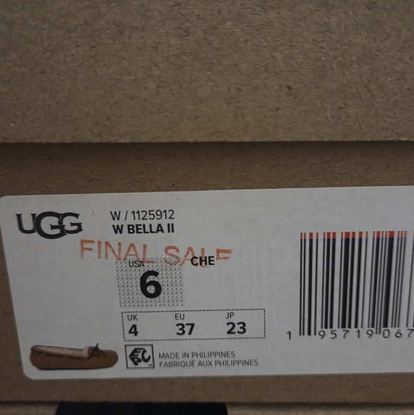UGG BELLA II ' CHESTNUT' SLIP ON MOCCASIN - Picture 5 of 7